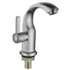 9018A4-156S2 Vintage Single Cold Basin Faucet Brushed Brass Swivel Vanity Faucet with Thermostatic & Metered Features for School Use (rubinetto singolo freddo per lavabo in ottone spazzolato con funzioni termostatiche e di misurazione per uso scolastico)