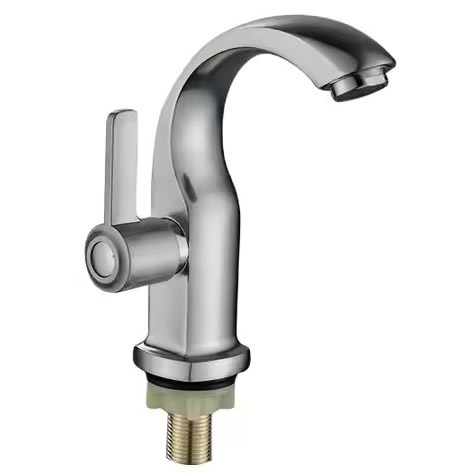 Винтажный одинарный холодный смеситель для раковины из матовой латуни с термостатическими и дозирующими функциями для школьного использования