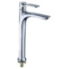 9140A Contemporary Classic Zinc Tall Basin Tap Long Neck Single Cold Faucet with Ceramic Core Hot Cold Features for Bathroom Home Use