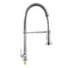 Contemporary Chrome Kitchen Faucet Single Cold Sink Tap Extension Stainless Steel Pull Spring Kitchen Faucets