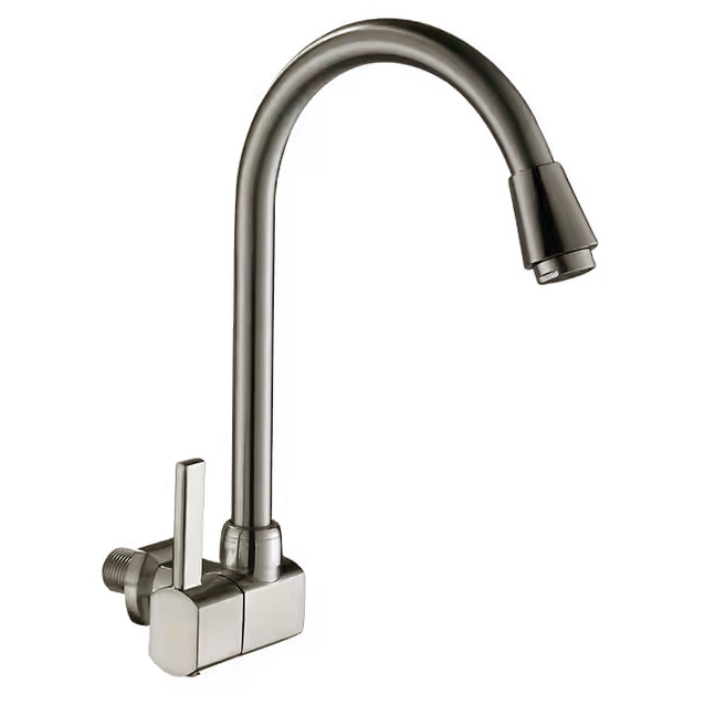 Robinet de cuisine moderne monotrou en nickel brossé robinet d'eau froide pour les hôtels, les appartements et les cuisines