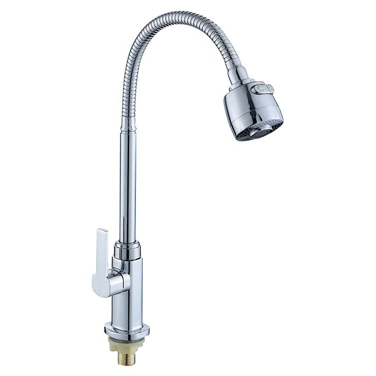 Экономичный одноручный цинковый кухонный кран Современный хромированный настил монтируется раковина кран воды холодный источник кухонные смесители
