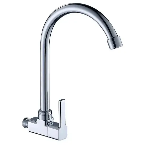 Modern Swan Peak Chrome Single Hebel Wasserhahn Wasserhahn Neue Ankunft Single Cold Küchenarmatur Swar Hals Single Handle Küchenarmatur