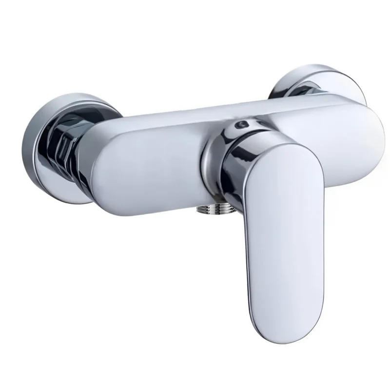 Robinet de douche contemporain en laiton à une poignée avec effet de pluie Classique Moderne Finition chromée Chaud Froid Encastré Compteur pour Salle de Bains