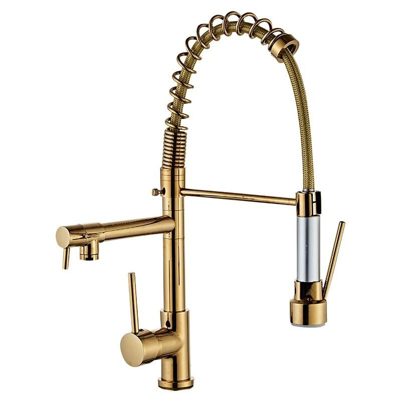 Design moderno 360 gradi rotante rubinetto cucina alta qualità cromo primavera tirare spruzzatore 304 acciaio inox caldo freddo miscelatore rubinetto