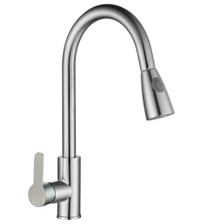 بيع المصنع مباشرة 201 صنبور مطبخ بمقبض واحد من الفولاذ المقاوم للصدأ بمقبض واحد صنبور مطبخ عالي الحنفية صنبور مطبخ بمخرج مزدوج الوضع أسود حوض ماء بارد وساخن أسود