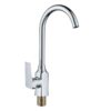 Antique Brass Kitchen Faucet Modern Chrome Kitchen Mixer Taps Single-Hole Deck Mounted Zinc Sink Faucets Rotating Kitchen Tap