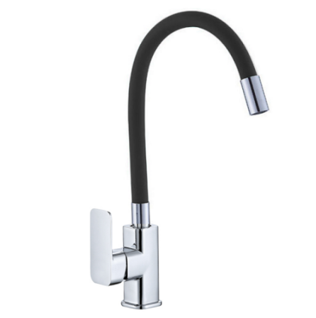 Stile di lusso in lega di zinco cromato rubinetto del lavabo a un foro per la cucina caldo freddo Caratteristiche