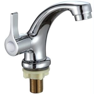 Modern Single Handle Zinc Basin Tap Thermostatic Plastic Sheathed Iron Water Tap Sanitary Ware with Single Cold Faucet Feature