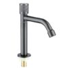 304 Stainless Steel Single Cold Water Basin Sink Faucet with Long Spout Modern Design Single Hole Mount