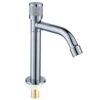 304 Stainless Steel Single Cold Water Basin Sink Faucet with Long Spout Modern Design Single Hole Mount