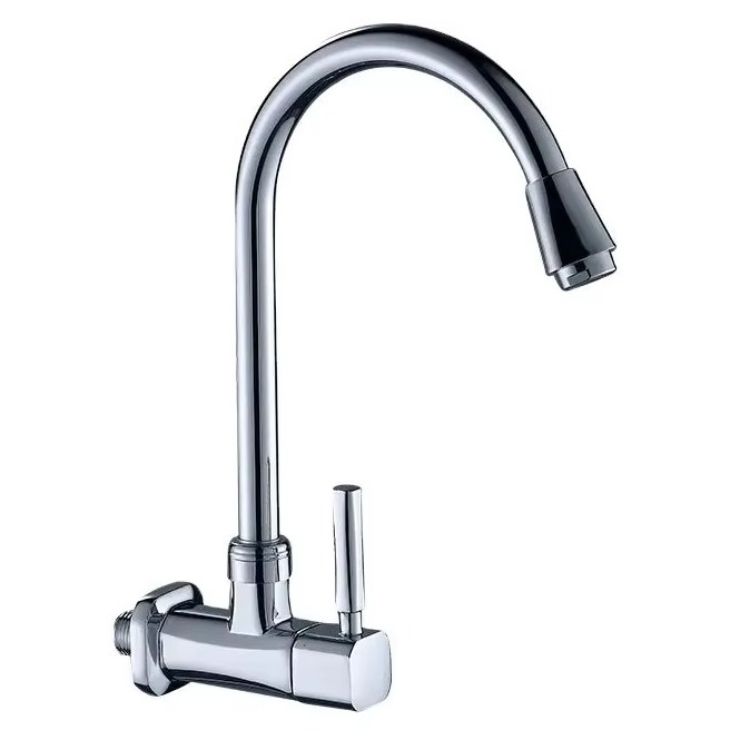 Modern Design Swan Peak Single Lever Faucet Kitchen Tap Single Cold Water Tap Single Handle Wall Mounted Zinc Body OEM Kitchen