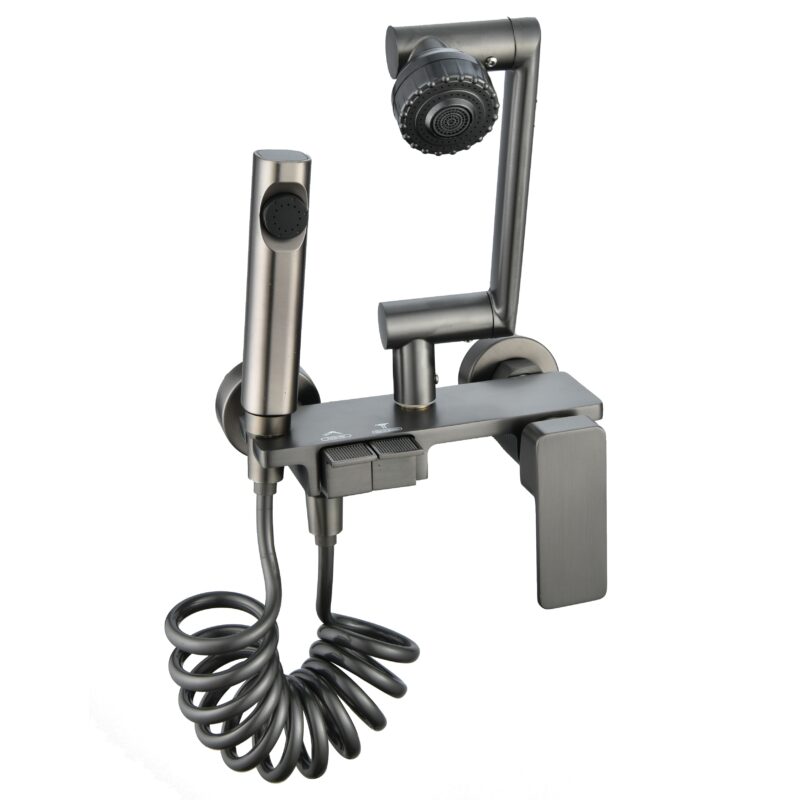 Robinet de cuisine mural moderne en laiton Flexible Gun Grey WaterFall Sink Faucet Kitchen Tap Shower Tap Waterfall Design