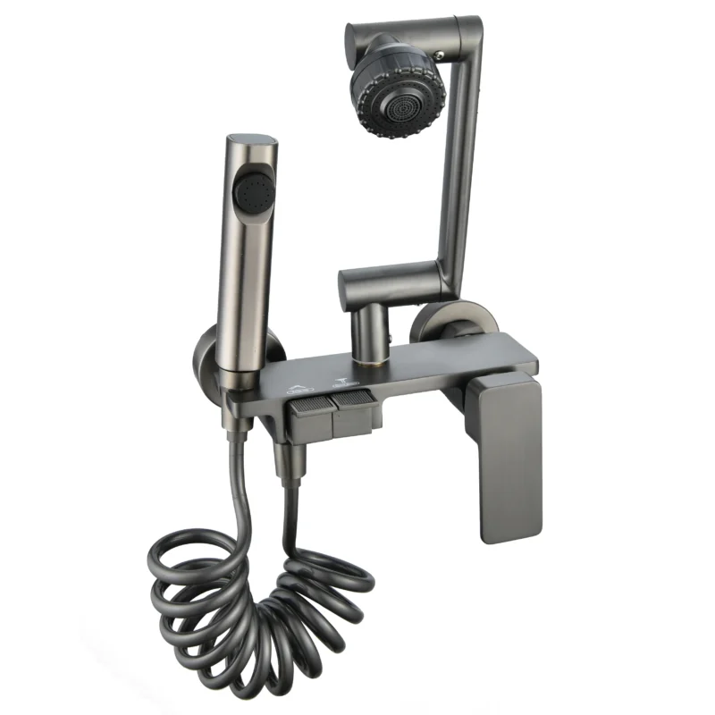 Robinet de cuisine mural moderne en laiton Flexible Gun Grey WaterFall Sink Faucet Kitchen Tap Shower Tap Waterfall Design