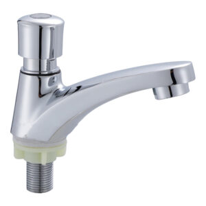 High-Quality Push Button Self Closing Basin-Mounted Time Delay Faucet Tap Good for Public Facilities and Bibcocks