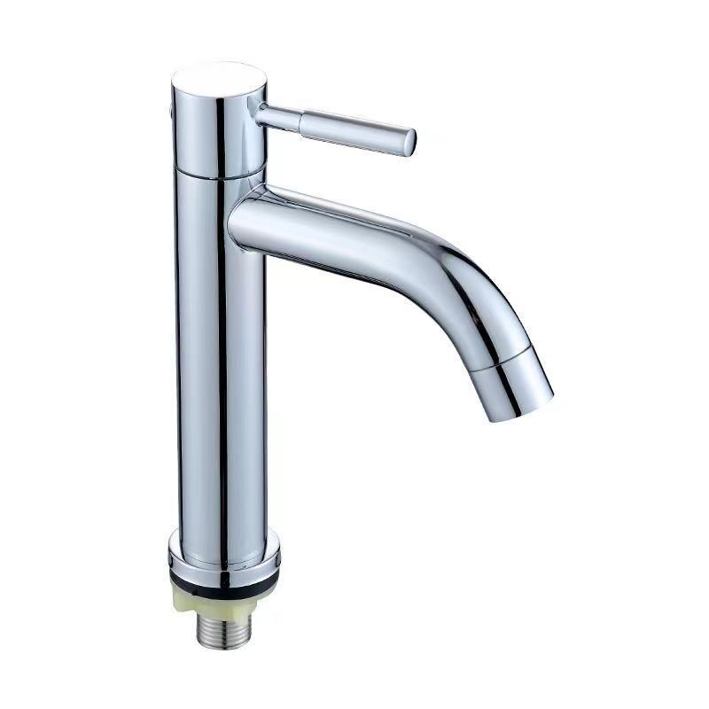 201 Stainless Steel Royal Style Brass Basin Tap Contemporary Traditional Wash Basin Single Hole Certified for Home Bathroom Use