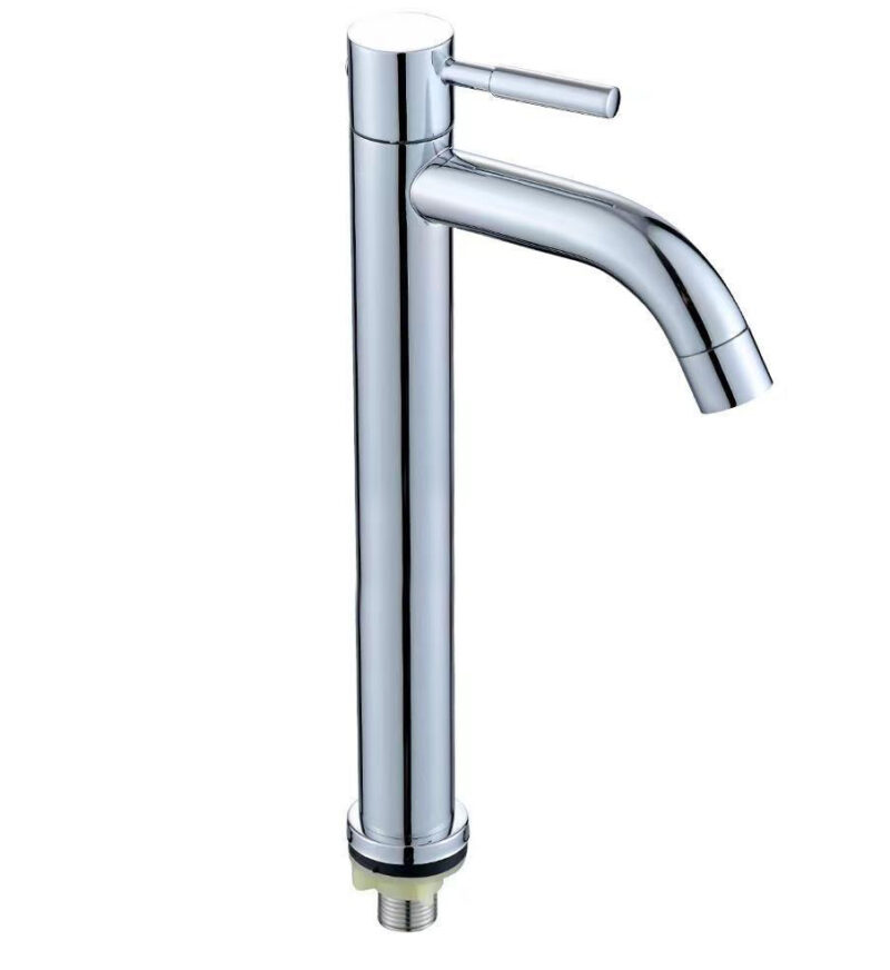 201 rubinetto del lavabo di lusso a un foro in acciaio inox Qualità Rubinetti a una maniglia in ottone per la sala moderna Alimentazione dell'acqua fredda singola