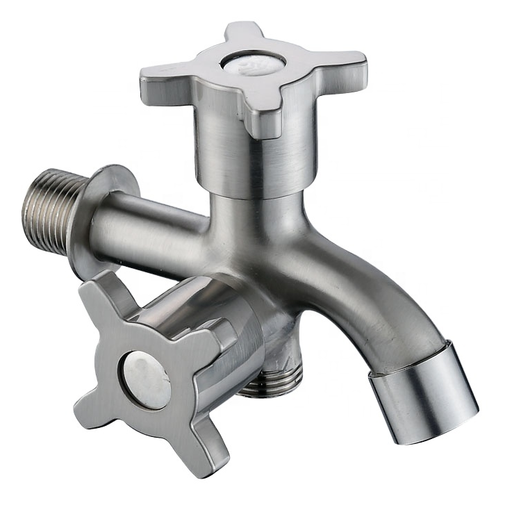 Современный дизайн 2-сторонний кухонный шланг нагрудник матовый цинковый сплав кран для двойной выход стиральная машина швабра бассейн кран