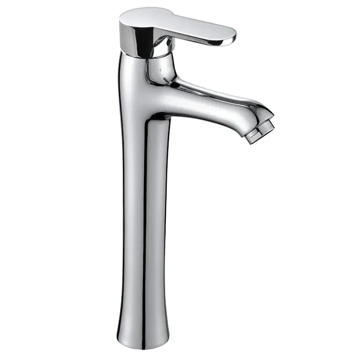 Robinet de lavabo monotrou contemporain chromé Mitigeur de salle de bains en laiton avec design élégant