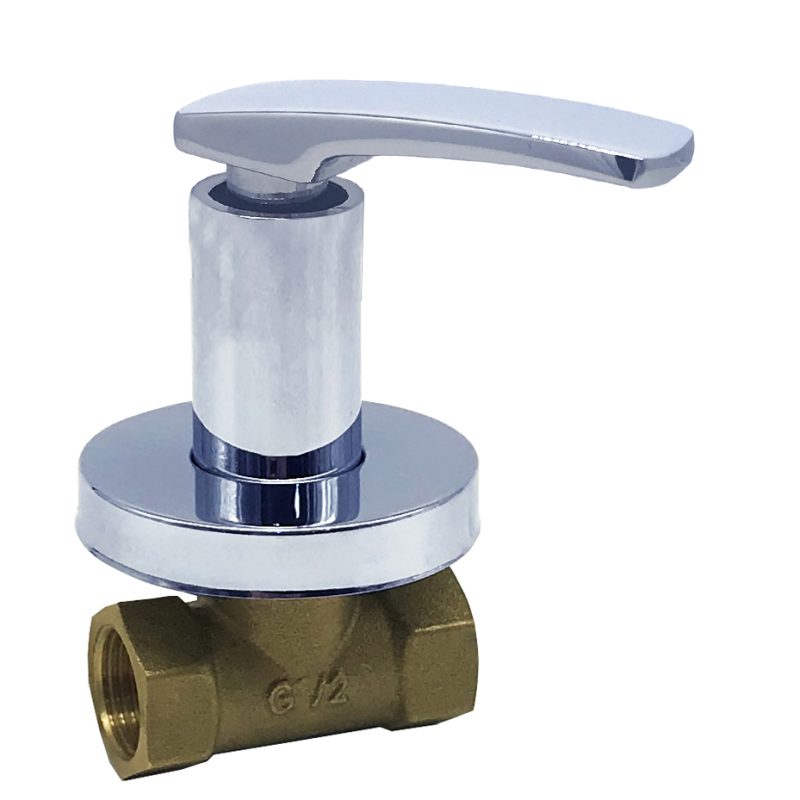 High Quality 1/2 Forged Brass Concealed Cistern Stop Valve Long Chromed Handle Concealed Cistern Valve Faucet Accessory
