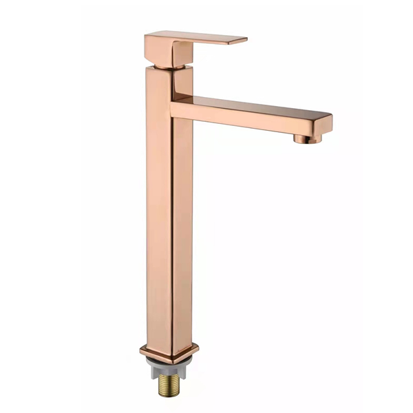 Модный черный квадратный кран для раковины высокий одиночный кран холодной воды с цинковым корпусом настил монтируется одна ручка для ванной комнаты раковина