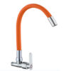 橙色 Горячие продажи одного холодной воды кухонный кран высокой дуги хром палубе монтируется цинковый сплав кухня бар кран гурман одного холодной кухни