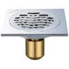 波纹地漏 Cache-drain de bonne qualité pour balcon, anti-odeur, crépine de drain de sol en laiton carré de 4 pouces pour la salle de bain