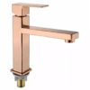 玫瑰金 Luxe Baroque Gold Bathroom Basin Tap Single Cold Water Zinc Body Square Faucet Deck Mounted Single Handle Modern Sink Tap
