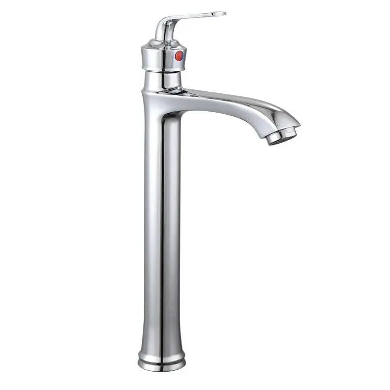 Factory Price OEM Single Cold Chromed Zinc Body Basin Faucet Deck Mounted Bathroom Single Handle Tap Table Top Wash Basin Tap