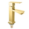 金色 Buon prezzo Quadrato cromato rubinetto del bacino in lega di zinco materiale rubinetto acqua fredda valvola in ceramica nucleo rubinetti misurati per Villa Hotel uso - 9046A4