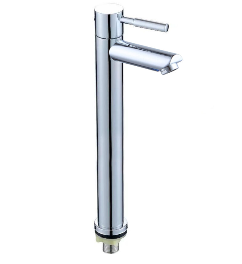 Rubinetto moderno del lavabo del bagno a una maniglia 201 in acciaio inox zinco Montaggio a foro singolo Valvola in ottone spazzolato Nucleo acqua fredda Singolo