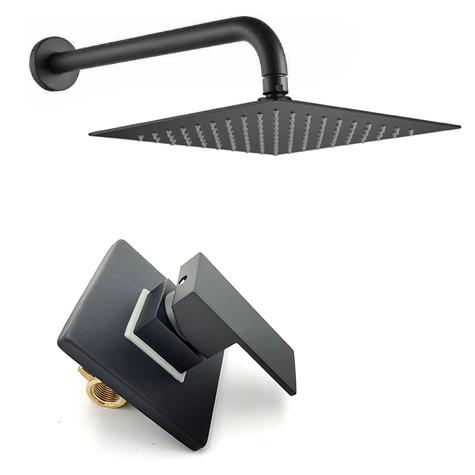 Качество скрытый латунь смеситель кран промышленный черный душ набор мягкой струи шаблон для квартир хорошо для ванной комнаты использования