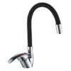 黑色彩色管p Factory Direct Sale Orange Silicone Kitchen Tap Faucet Flexible Hot & Cold Water Basin Sink Tap Mixers with Chrome Orange Hose Zinc Kitchen Faucets