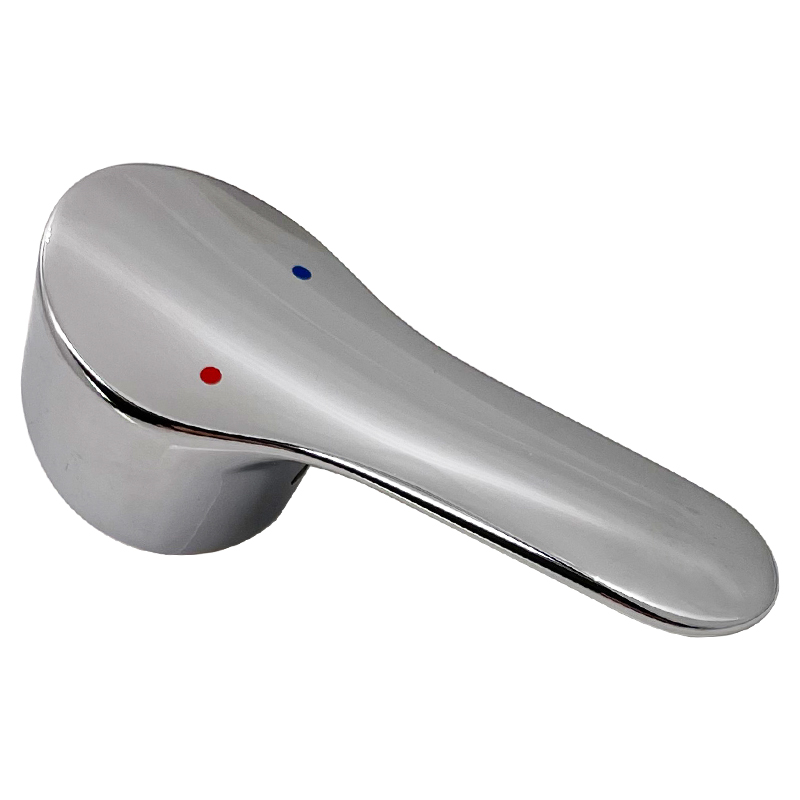 Ergonomic Zinc Alloy Faucet Handle Modern Design for Hot and Cold Water with Red and Blue Mark for Bathroom Use