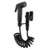 A2 Ensemble de douchettes pour bidet en acier inoxydable avec robinet d'équerre noir pour toilettes Shattaf pour les hôtels