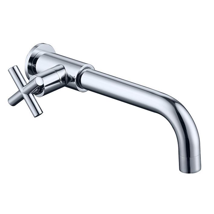 Modern Polished Chromed Single Cold Water Basin Faucet Hot Sale Wall Mount Single Handle Single Hole Design for Bathrooms