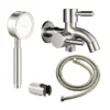 四件套 Good PriceModern 304 Stainless Steel High-End Shower Set Double Outlet Bath Shower Mixer Tap Bathroom Faucets