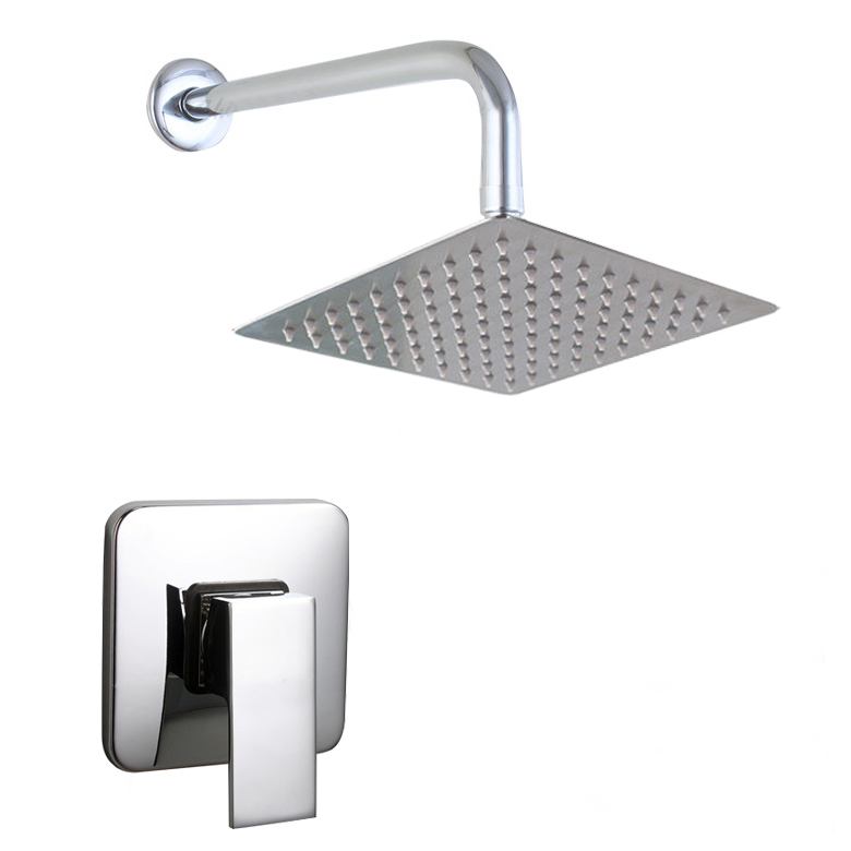 Factory Outlet Настенный скрытый латунный душевой комплект с гибкими функциями Смесители для ванной комнаты Горячие и холодные остановы исключены-без встраиваемых коробок