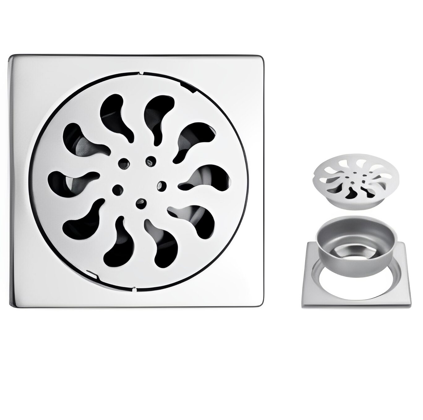 地漏2 Wholesale 201 Stainless Steel Hidden Floor Shower Drain Cover Self-Sealing Tile Insert for Bathroom Kitchen Outdoor Application