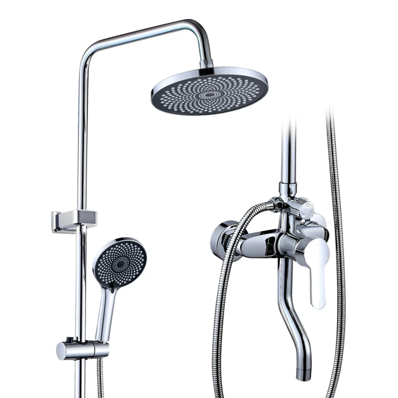 Robinetterie de Salle de Bain Mono-Manche en Laiton de Haute Qualité Rainfall Chrome Polished Shower Robinetterie de Salle de Bain Douche