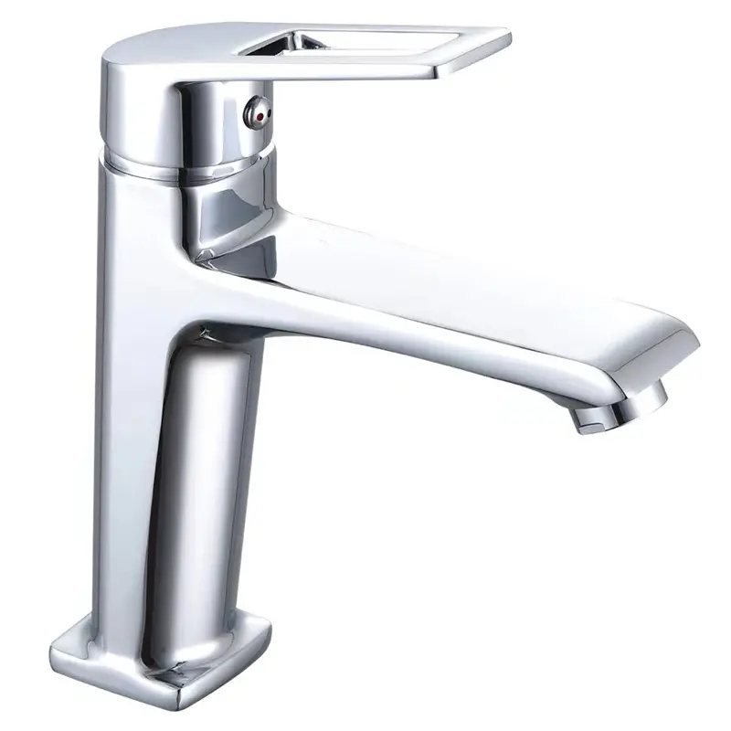 Robinet de lavabo luxueux en chrome avec mitigeur d'eau chaude et froide avec poignée durable en alliage de zinc pour les hôtels et les appartements Fonction thermostatique