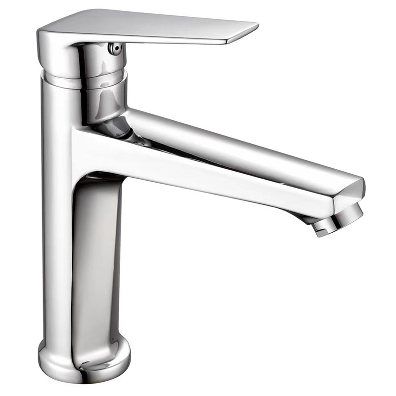 Modern Chrome Single-Hole Basin Faucet Mixer Tap Single Handle Faucet for Bathroom Kitchen Living Room School Hospital Use