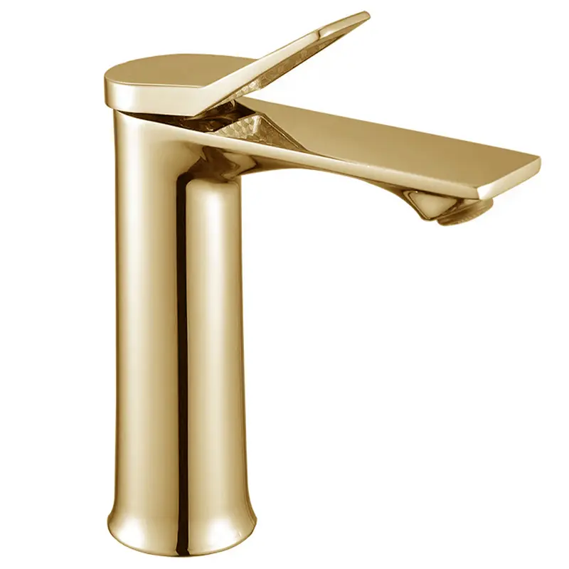 Modern Golden Single Handle Basin Faucet Waterfall Tap Sink Faucet with Hot & Cold Water Mixer Bathroom Faucet