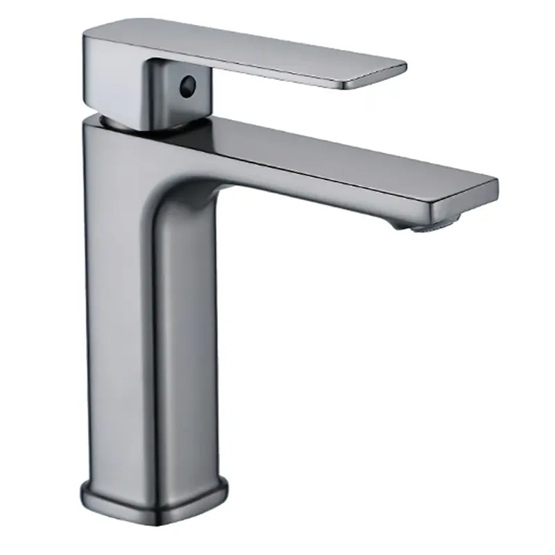 Robinet de lavabo monotrou thermostatique de luxe gris canon Mélangeur d'eau chaude et d'eau froide monté sur le sol pour une utilisation domestique