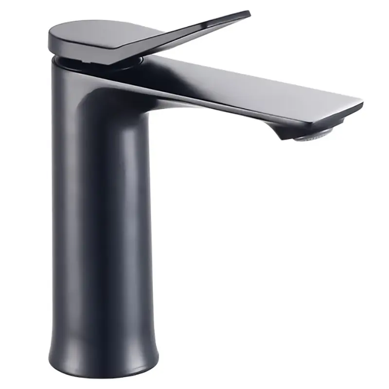 Wholesale Single-Hole Single-Handle Zinc Tap Black Long Basin Faucet with Mixer for Bathrooms