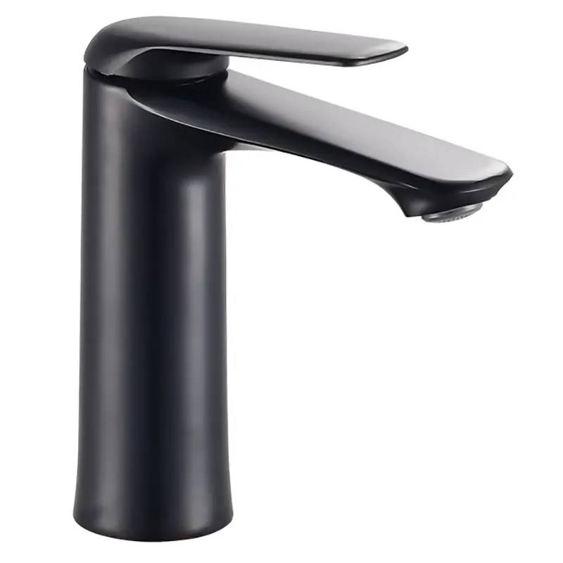 Robinet thermostatique à une poignée en fer de haute qualité, long manchon en alliage noir pour la salle de bain et la cuisine, utilisation dans le salon