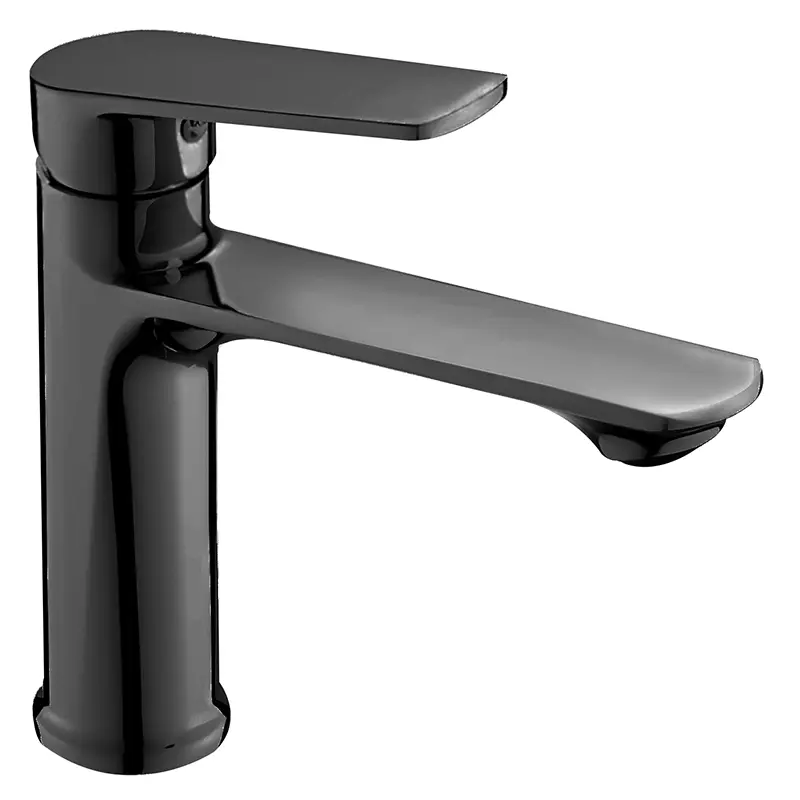 High Quality Matte Black Ceramic Cold Hot Water Basin Faucet with Zinc for Bathroom Use