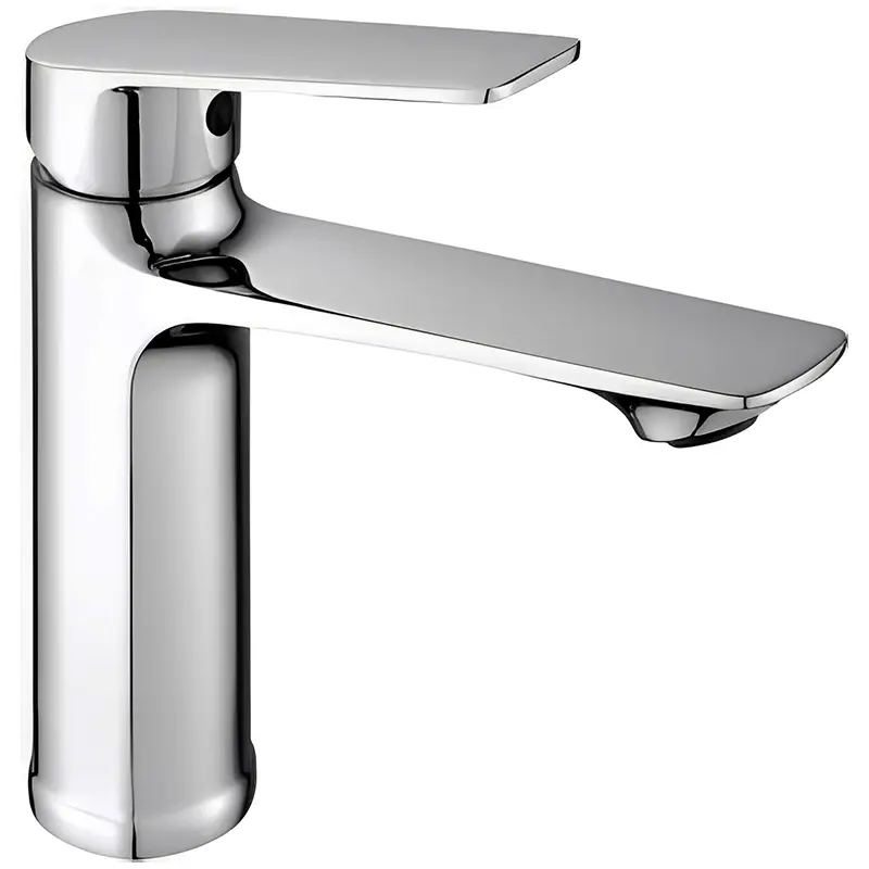 Cost-Effective Chrome Zinc Alloy Mixer Wash Basin Faucet Deck Mounted Ceramic Valve Core Single Hole for Home Mall Bathroom