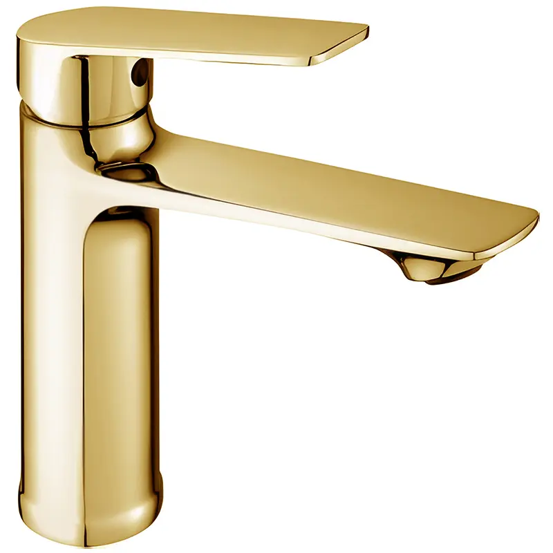 Wholesale Gold Single-Hole Basin Faucet with Thermostatic Feature Hot & Cold Water Bathroom Mixer Tap Single Handle Design for Bathrooms