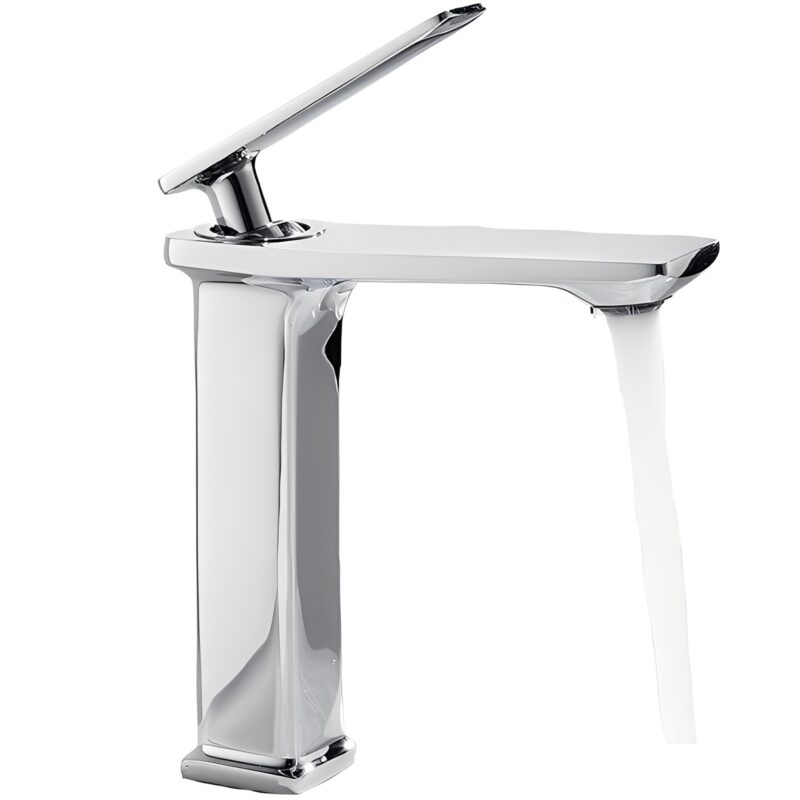 High Quality Chrome Zinc Alloy  Single-Hole  Thermostatic Bathroom Hall Wash basin Basin Faucet with Hot Cold Ceramic Valve Core